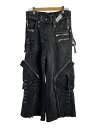 【中古】NO/FAITH STUDIOS◆GREEN BLACK USED CARGO/カーゴパンツ/M/コットン/ブラック【メンズウェア】