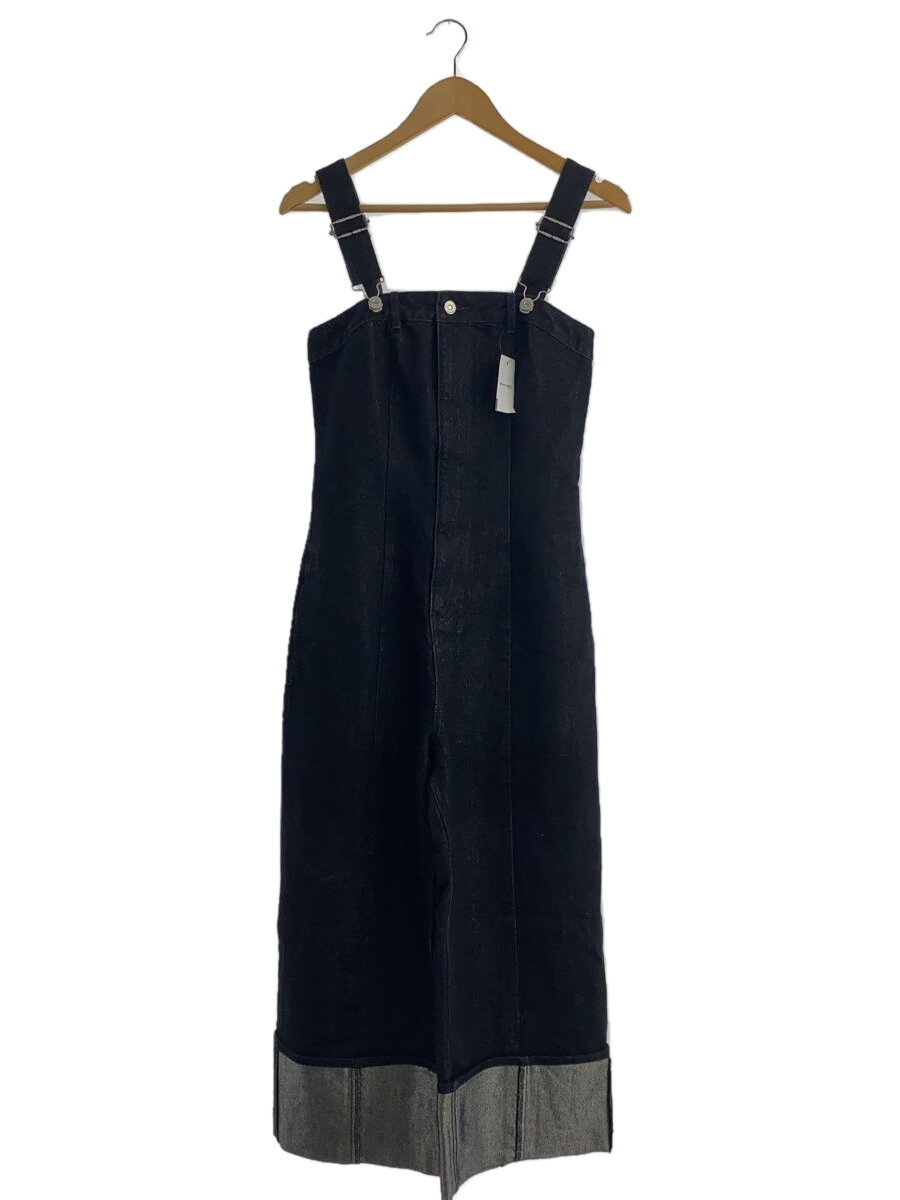 【中古】MOUSSY◆GLITTER DENIM/オールインワン/1/コットン/BLK/010HSA11-0390【レディースウェア】