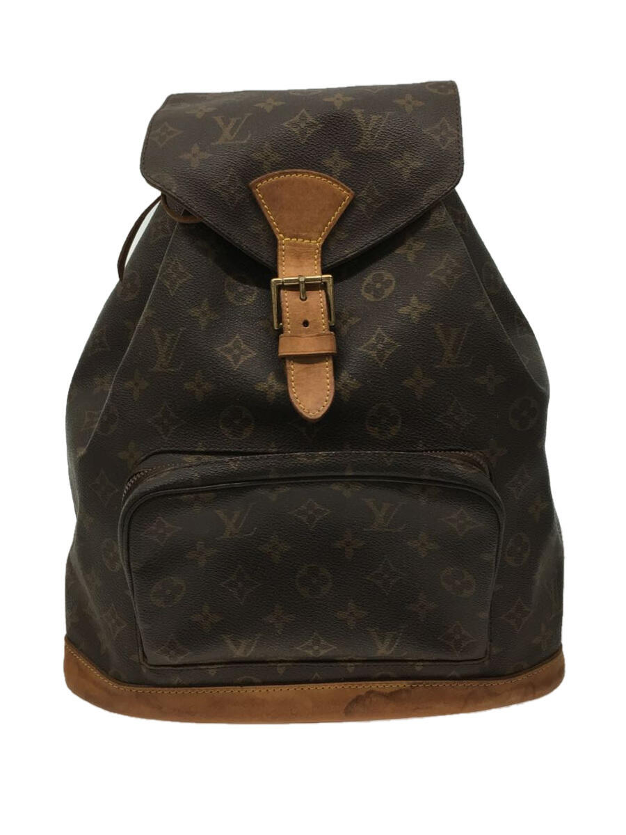 【中古】LOUIS VUITTON◆モンスリMM_モノグラム_BRW/PVC/BRW//【バッグ】