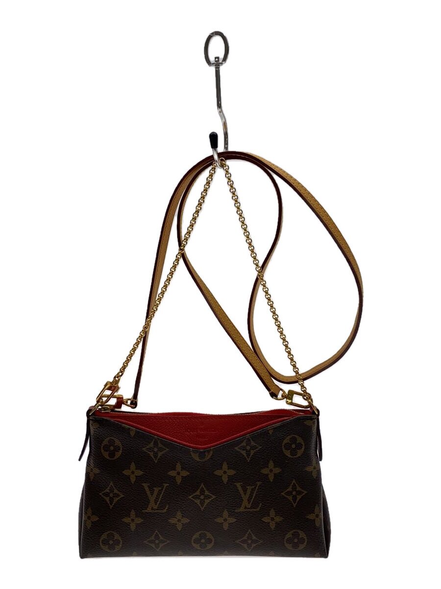 LOUIS VUITTON - 【中古】LOUIS VUITTON◆パラス・クラッチ/ショルダーバッグ/モノグラム・キャンバススリーズ/ブラウン/M41638【バッグ】