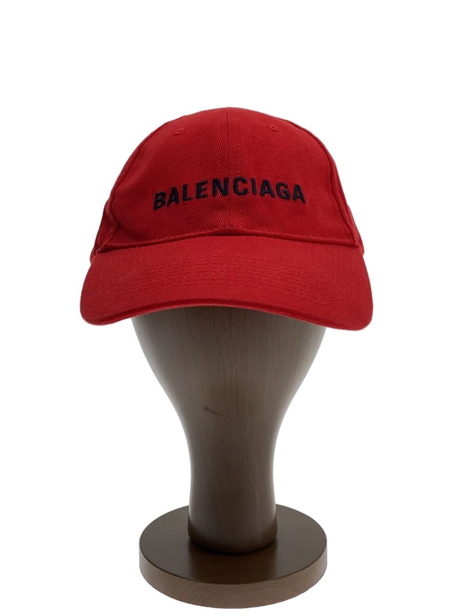 女用 - 【中古】BALENCIAGA◆キャップ/--/コットン/RED/メンズ【服飾雑貨他】