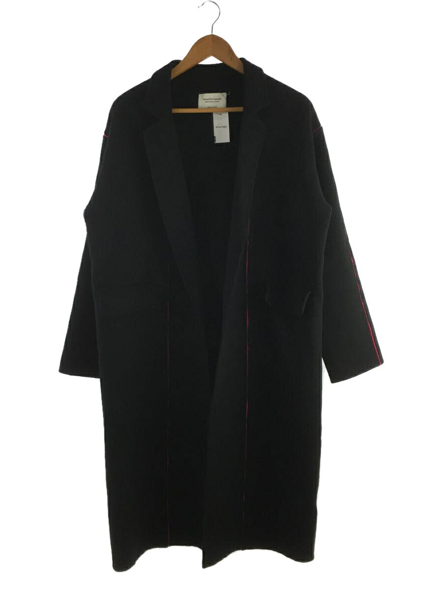 beautiful people◆コート/40/ウール/BLK/1735103018/wool beaver rever wafuku coat