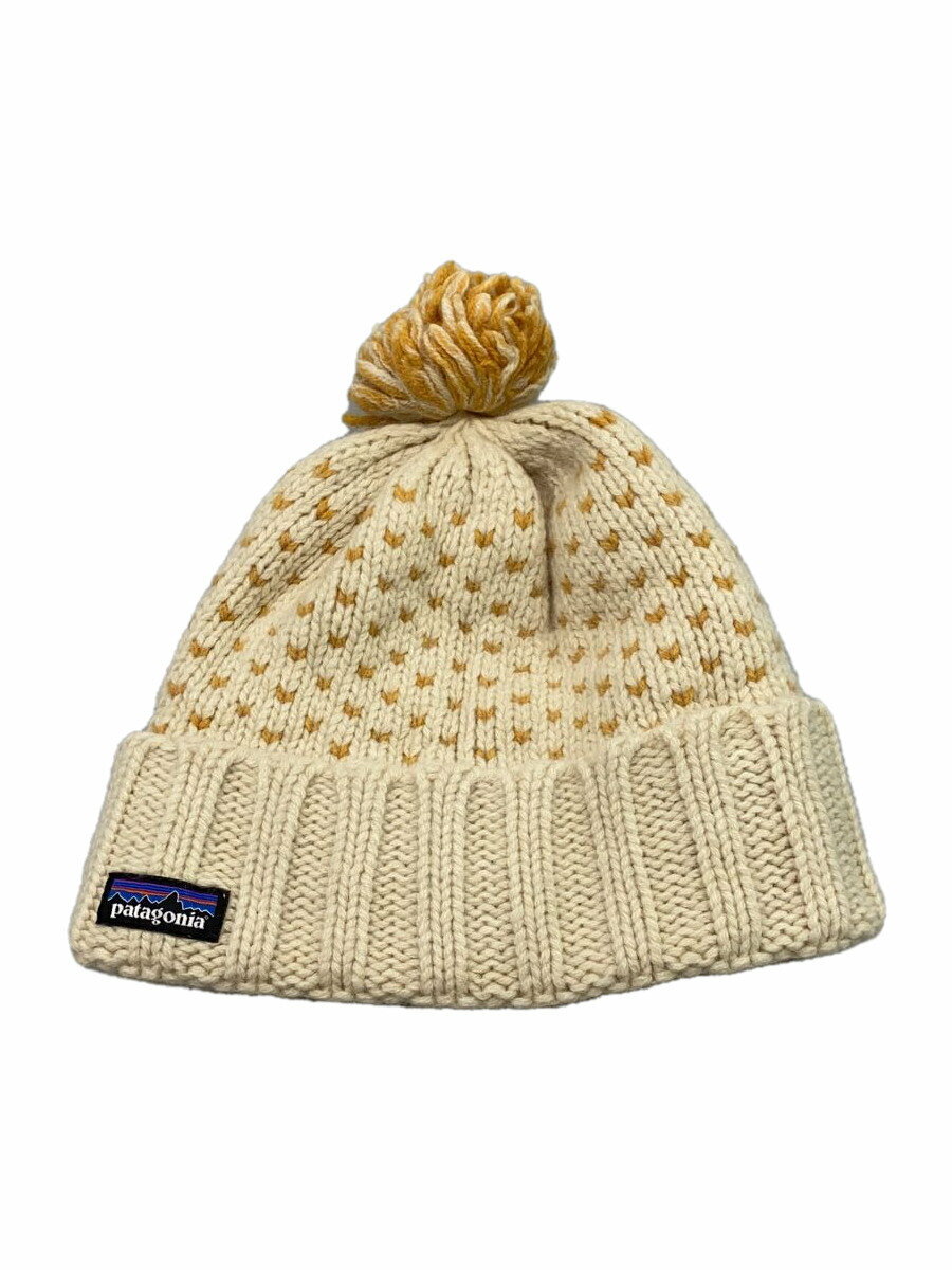 【中古】patagonia◆Snowbelle Beanie/ニットキャップ/--/ウール/BEG/メンズ/33445FA21【服飾雑貨他】