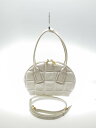 【中古】BOTTEGA VENETA◆ハンドバッグ/レザー/WHT/BVスワープ【バッグ】(4)
