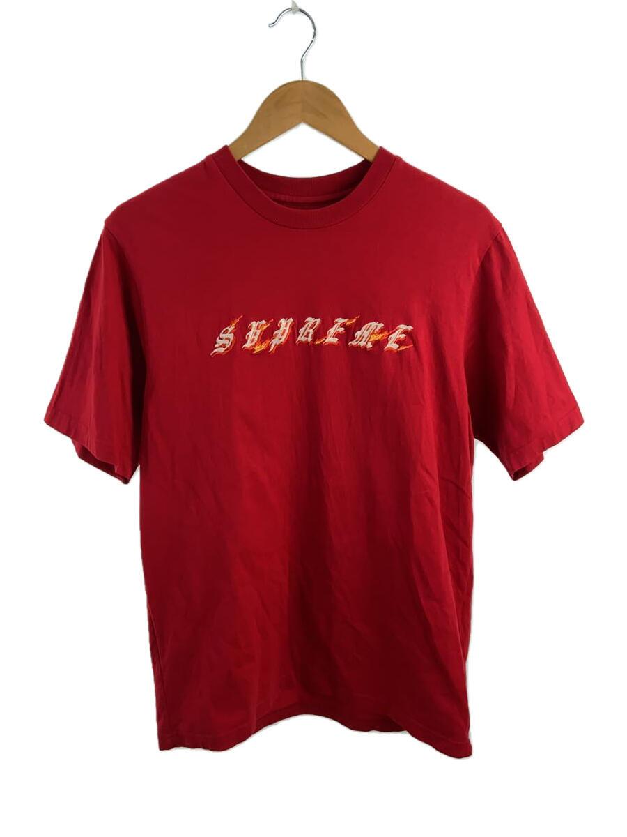 Supreme◆Flames S/S Top/Tシャツ/S/コットン/RED/22SS//