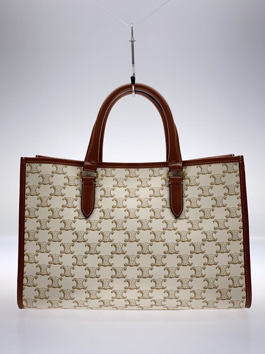 【中古】CELINE◆カバ/トリオンフ/角スレ有/トートバッグ[仕入]/PVC/WHT/総柄/f-sl-1252//【バッグ】