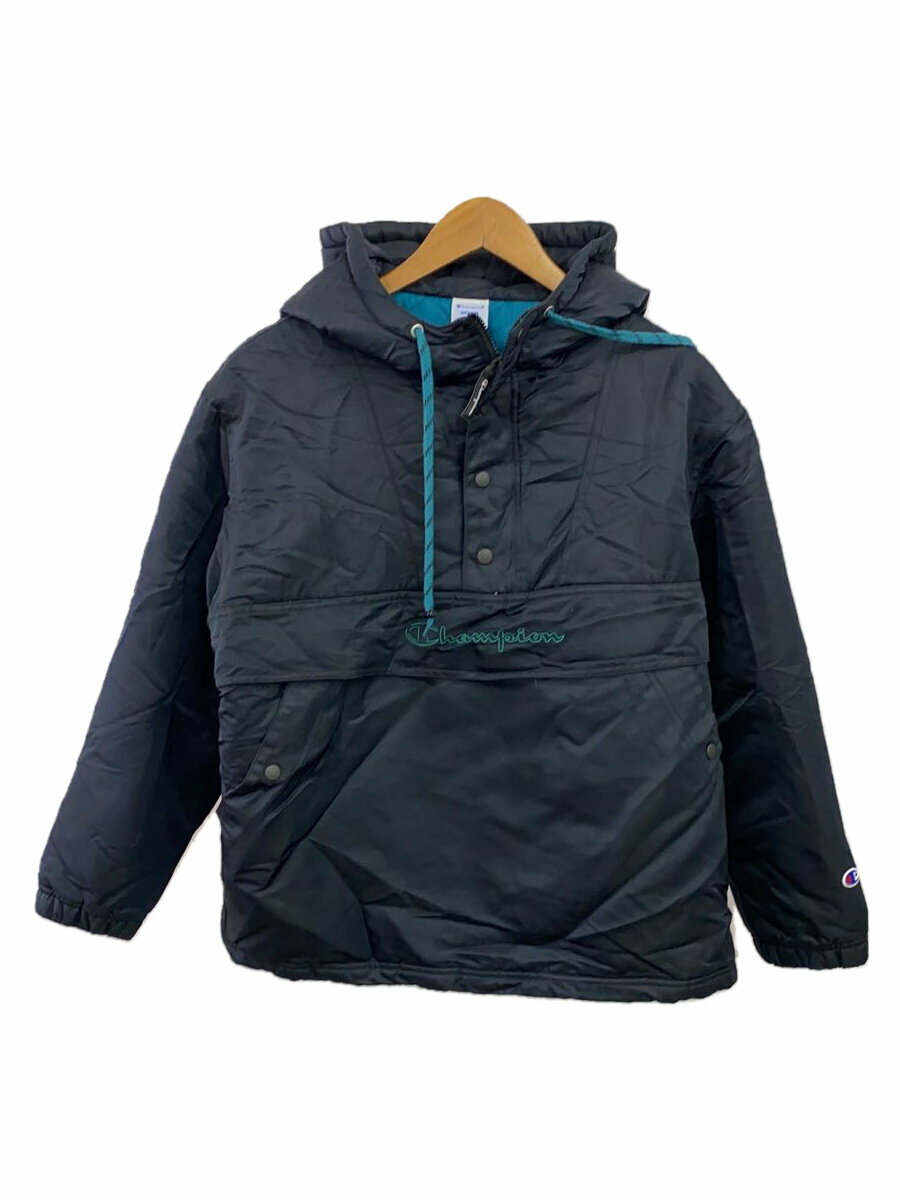 【中古】Champion◆ダウンジャケット/M/ポリエステル/BLK【メンズウェア】