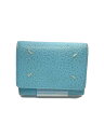 【中古】Maison Margiela◆ZIP COMPACT TRI FOLD/3つ折り財布/レザー/BLU/レディース/SA3UI【服飾雑貨他】(4)