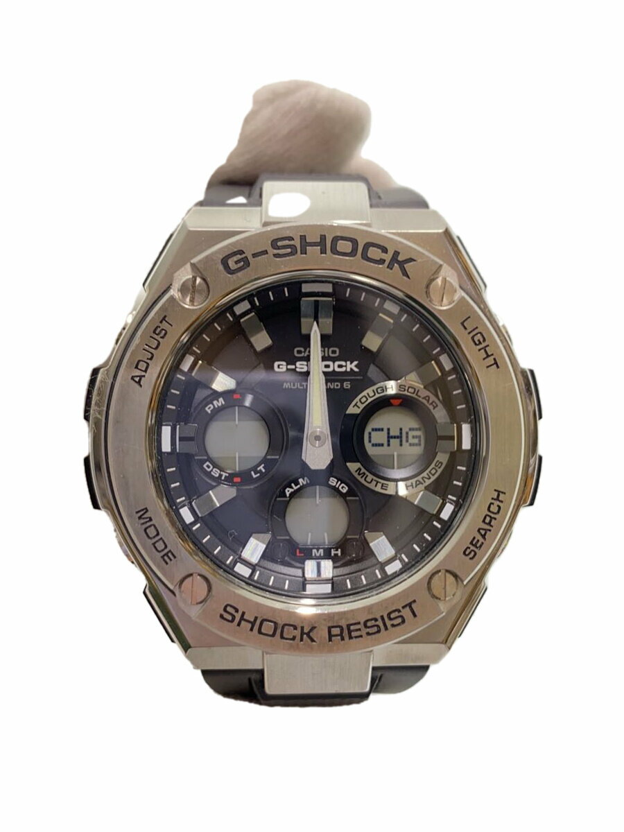 【中古】CASIO◆ソーラー腕時計・G-SHOCK/デジアナ/SLV【服飾雑貨他】
