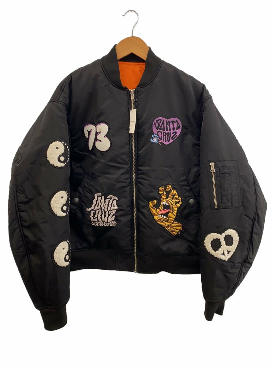 【中古】SANTA CRUZ◆フライトジャケット/L/ナイロン/BLK/502243132【メンズウェア】
