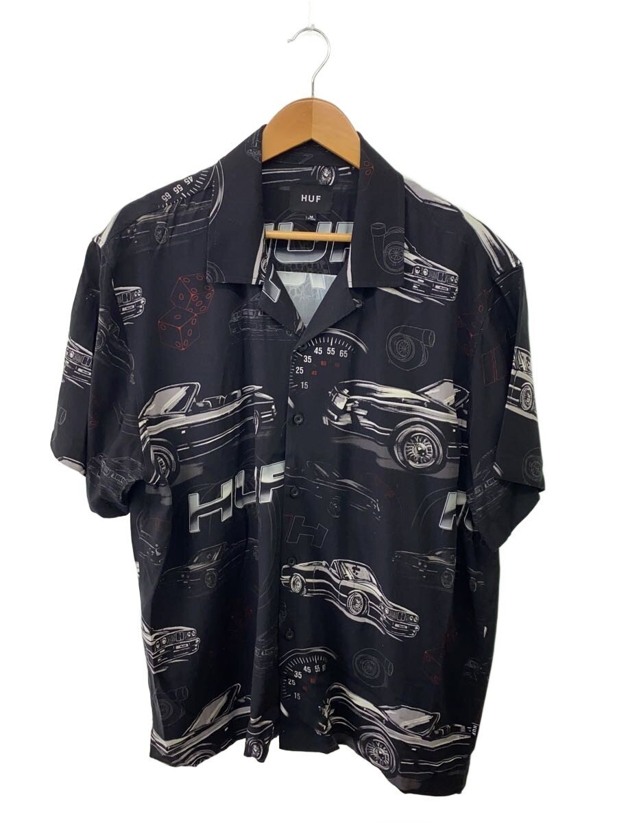 Rakuten - 【中古】HUF◆長袖シャツ/M/レーヨン/BLK/bu00181【メンズウェア】