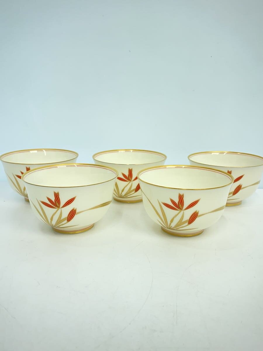 【中古】香蘭社◆湯呑/5点セット/ホワイト【キッチン用品】