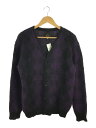 【中古】Needles◆21AW/MOHAIR CARDIGAN DIAMOND/S/モヘア/パープル【メンズウェア】