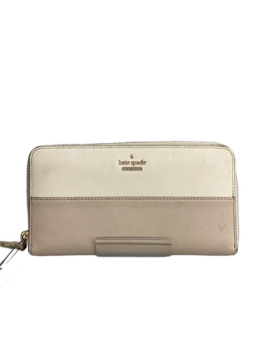 【中古】kate spade new york◆長財布/フェイクレザー/CRM/レディース/PWRU6073【服...