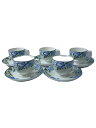 【中古】NARUMI◆カップ&ソーサー/5点セット/WHT/FineChina/青い花柄【キッチン用品】