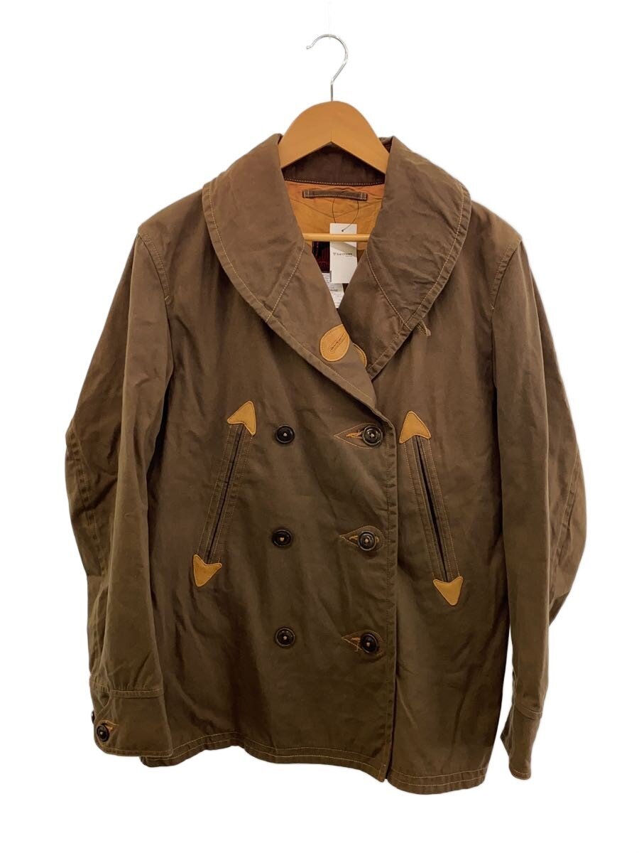 COLIMBO◆LONG ISLAND REEFER COAT/ジャケット/L/コットン/カーキ/無地