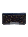 【中古】LOUIS VUITTON◆ポルト・フォイユ・タノン_モノグラム・マカサー_BRW/PVC/BRW/モノグラム/メンズ【服飾雑貨他】