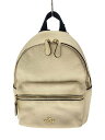 【中古】COACH◆リュック/レザー/WHT/無地/F38263【バッグ】