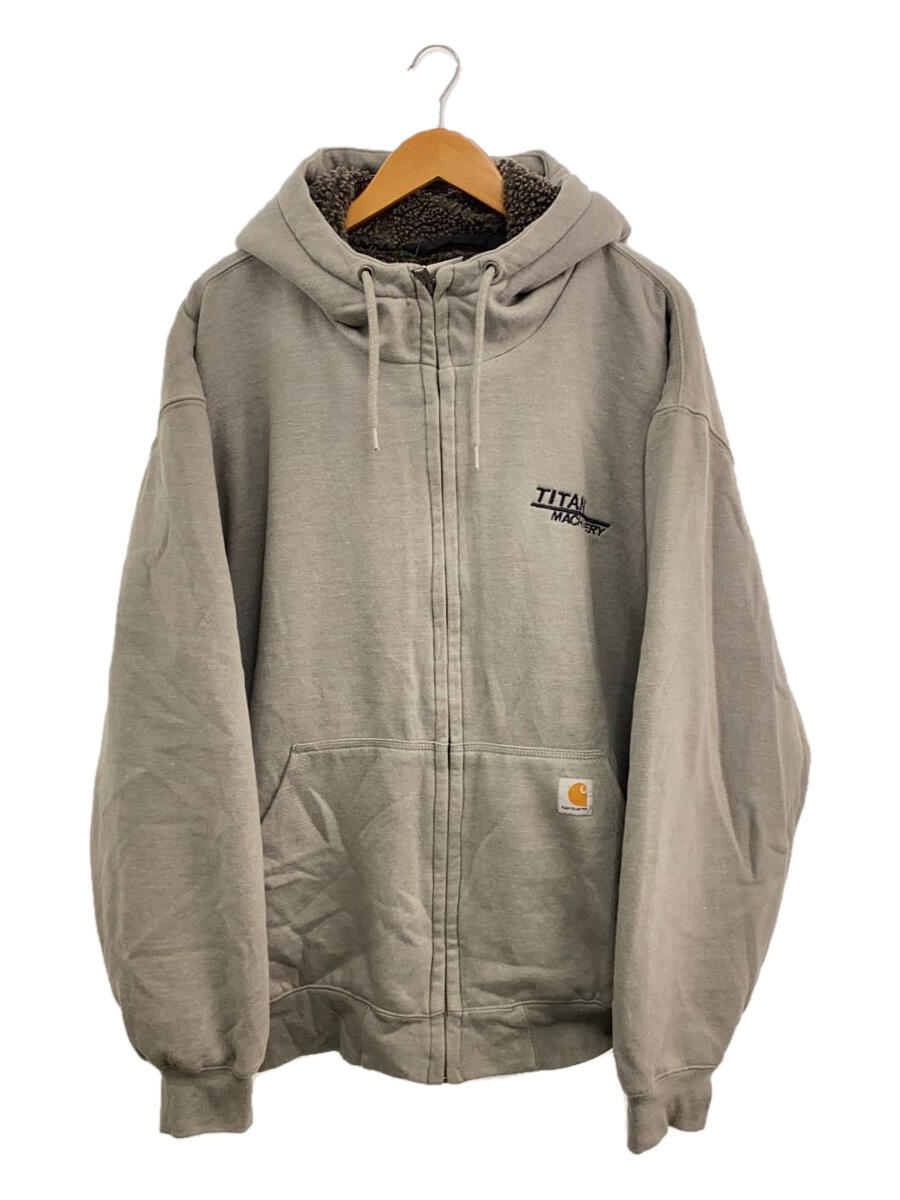 【中古】Carhartt◆ジップパーカー/--/コットン/GRY/無地【メンズウェア】