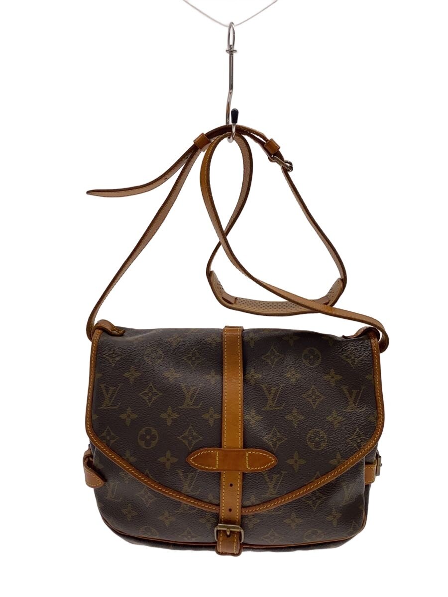 【中古】LOUIS VUITTON◆1)ソミュール30_モノグラム・キャンバス/PVC/BRW【バッグ】