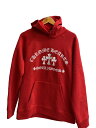 【中古】CHROME HEARTS◆プルオーバーパーカー/L/コットン/RED【メンズウェア】