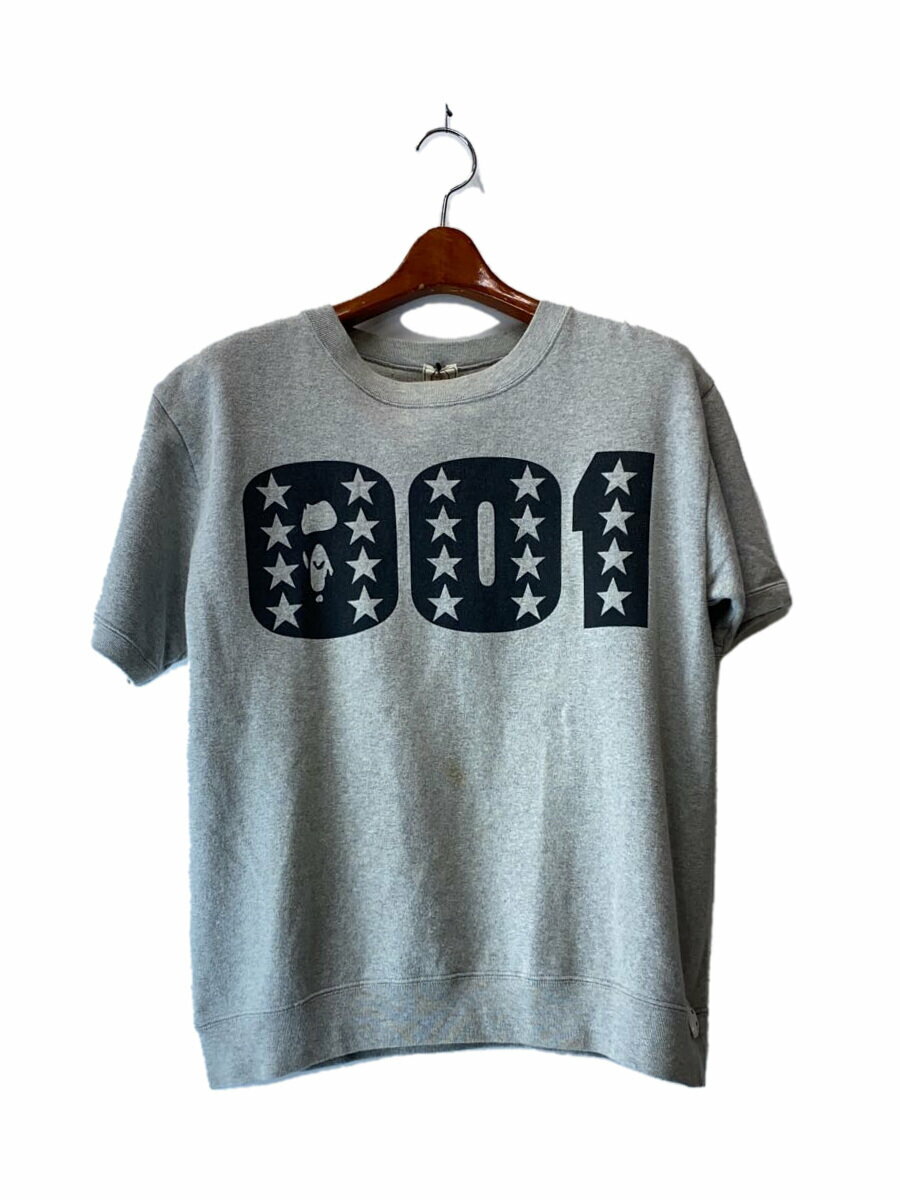 【中古】A BATHING APE◆001/半袖スウェット/S/コットン/GRY【メンズウェア】