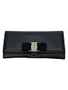 【中古】Salvatore Ferragamo◆長財布/--/BLK/レディース【服飾雑貨他】