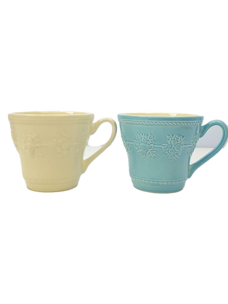 【中古】WEDGWOOD◆ペアマグカップ/2点セット/FESTIVITY/ブルー×ホワイト【キッチン用品】