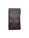 【中古】LOUIS VUITTON◆エテュイ・シガレット_モノグラム・キャンバス_BRW/レザー/BRW/総柄/レディース【服飾雑貨他】