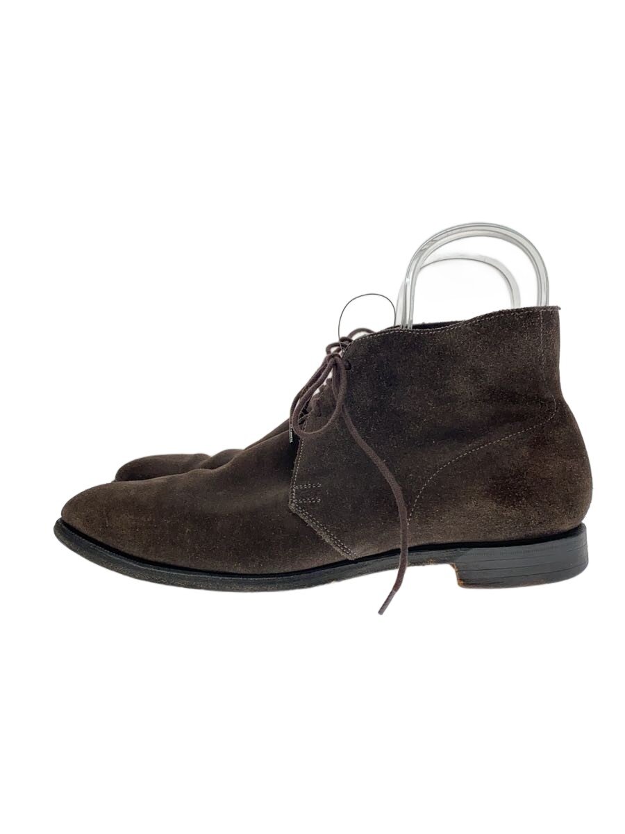 【中古】CROCKETT&JONES◆チャッカブーツ/US7.5/BRW/スウェード/8489【シューズ】