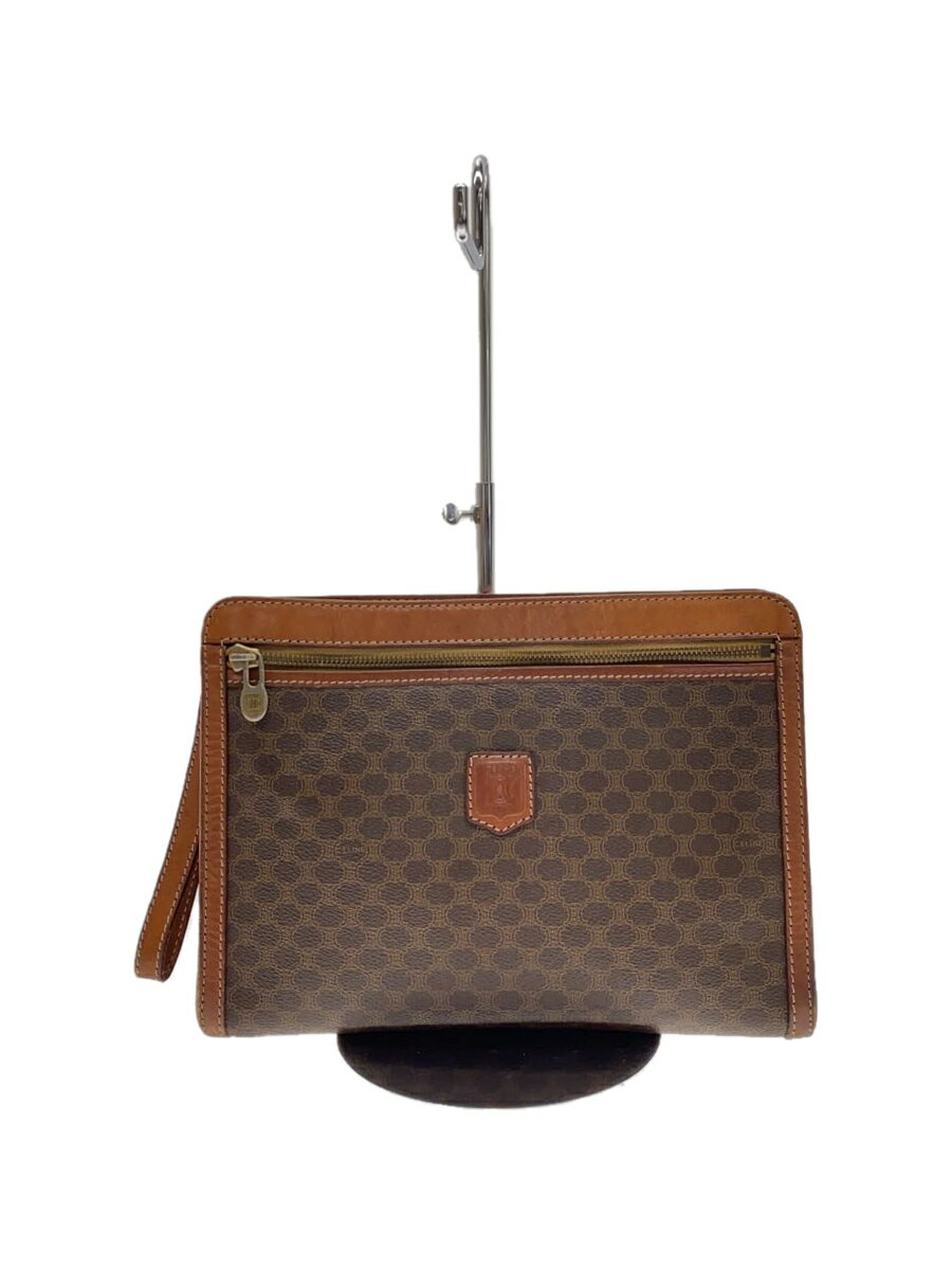 【中古】CELINE◆バッグ/レザー/BRW/総柄【バッグ】