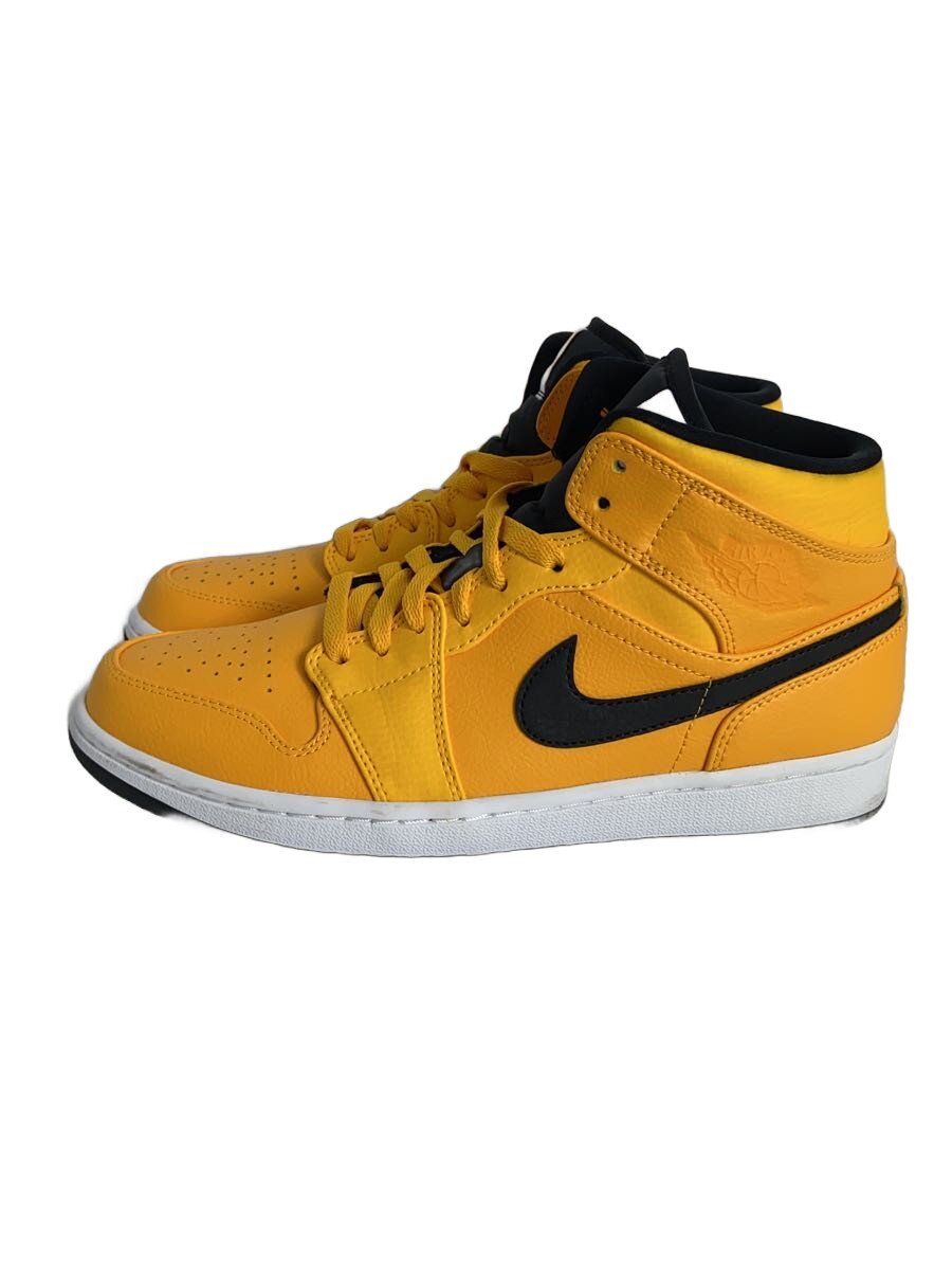 NIKE◆AIR JORDAN 1 MID/エアジョーダンミッド/イエロー/554724-700/27cm/イエロー