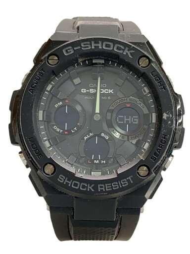【中古】CASIO◆G-SHOCK/ソーラー腕時計/アナログ/ラバー/BLK/BLK/GST-W100G【服飾雑貨他】 【中古】CASIO◆G-SHOCK/ソーラー腕時計/アナログ/ラバー/BLK/BLK/GST-W100G【服飾雑貨他】