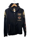 【中古】VANSON◆ワンスター/ワッペン/ジップパーカー/L/コットン/ブラック【メンズウェア】(4)