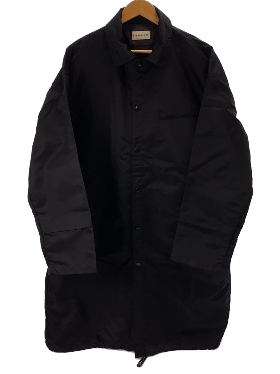 FORSOMEONE◆WIND COAT/ステンカラーコート/48/ナイロン/BLK/無地/78000215