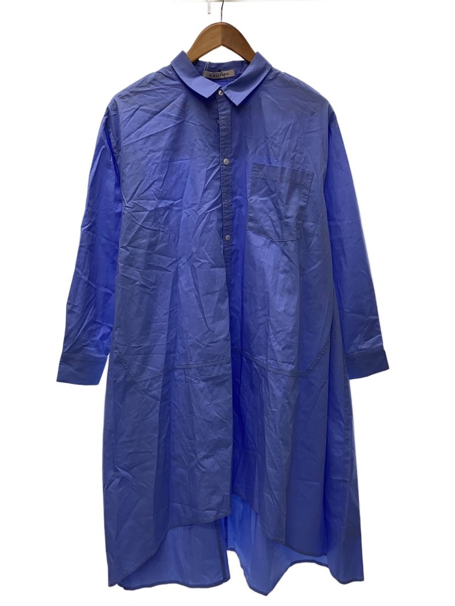 【中古】BITTOKO◆長袖ワンピース/38/コットン/BLU/無地【レディースウェア】