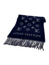 【中古】LOUIS VUITTON◆マフラー/ウール/NVY/総柄/メンズ/m77374【服飾雑貨他】