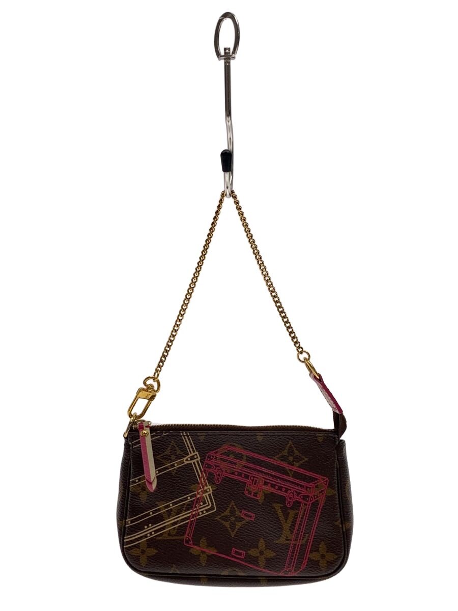 【中古】LOUIS VUITTON◆ミニ・ポシェット・アクセソワール_モノグラム・キャンバス_トランクコレクション/PVC/BRW【バッグ】