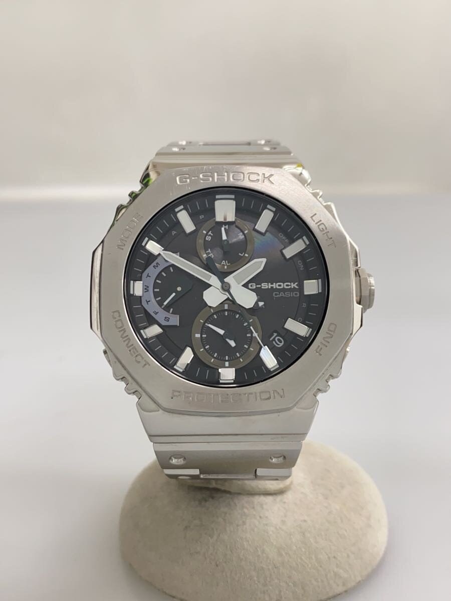 【中古】CASIO◆ソーラー腕時計_G-SHOCK/アナログ/BLK/SLV【服飾雑貨他】