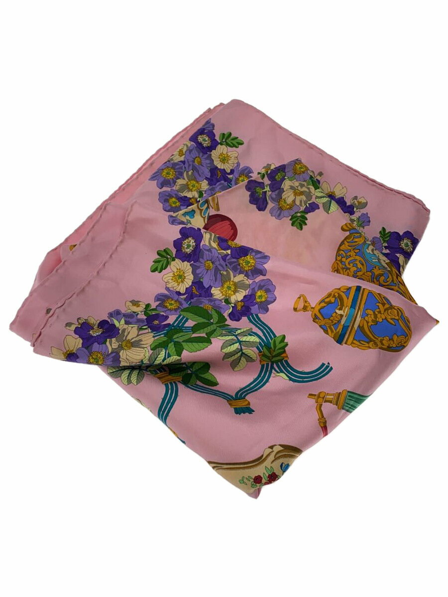【中古】GUCCI◆スカーフ/シルク/PNK/総柄/レディース【服飾雑貨他】
