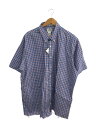 【中古】L.L.Bean◆半袖シャツ/XXL/コットン/BLU/ストライプ【メンズウェア】