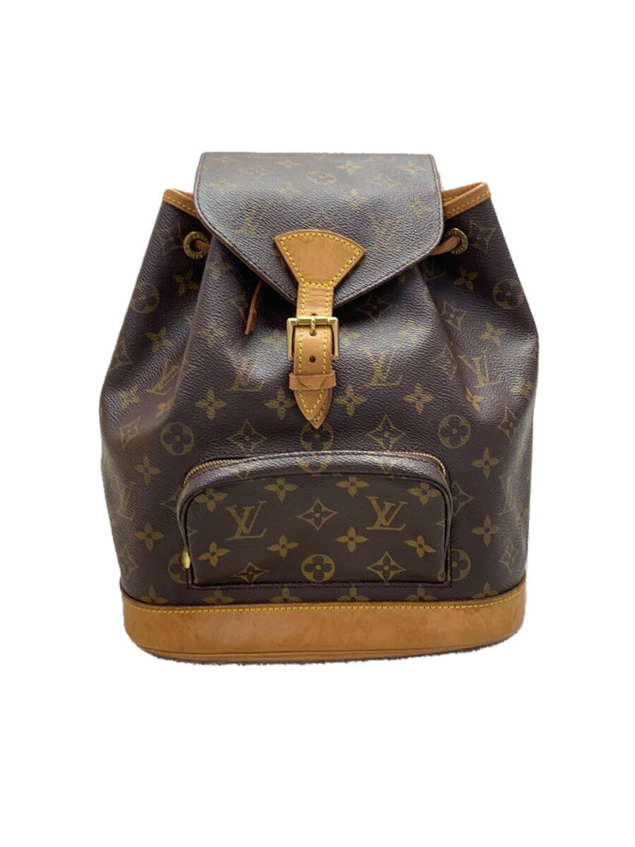 【中古】LOUIS VUITTON◆モンスリMM_モノグラム・キャンバス_BRW/PVC/BRW【バッグ】