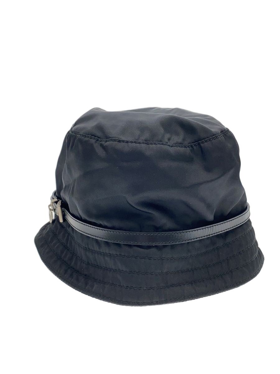 【中古】PRADA◆バケットハット/L/ナイロン/BLK/無地/レディース//【服飾雑貨他】