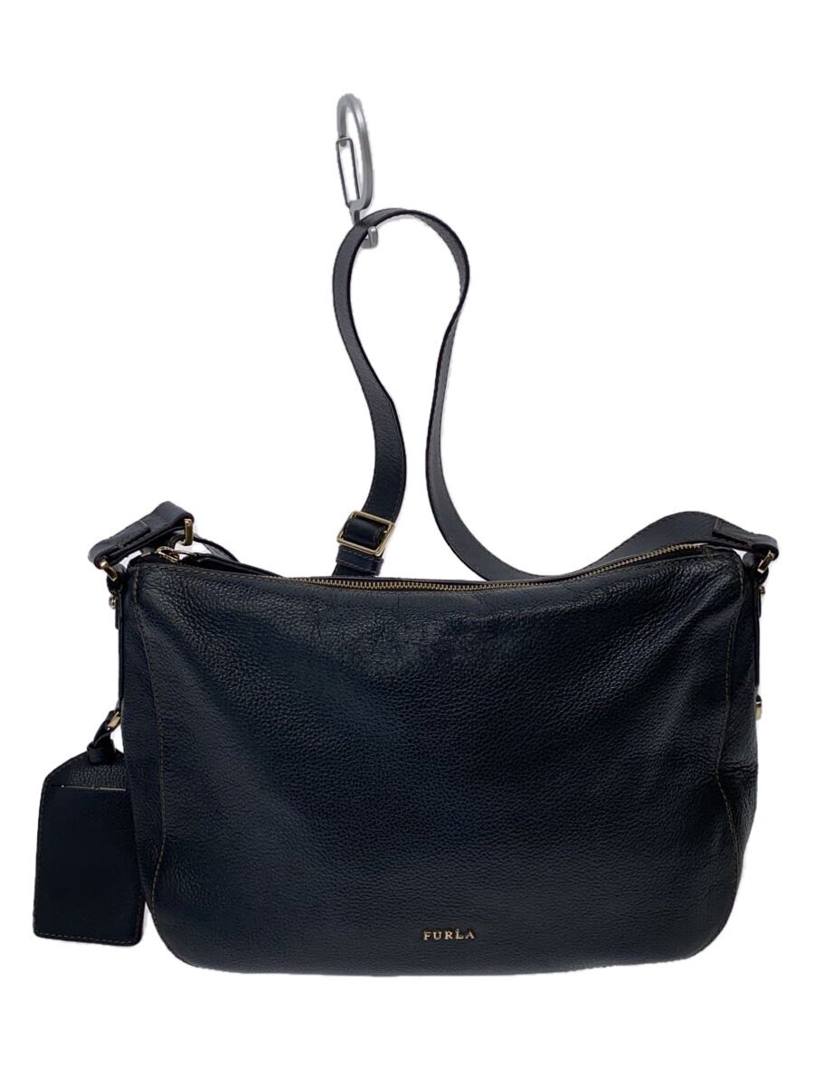 【中古】FURLA◆ショルダーバッグ/レーヨン/NVY【バッグ】
