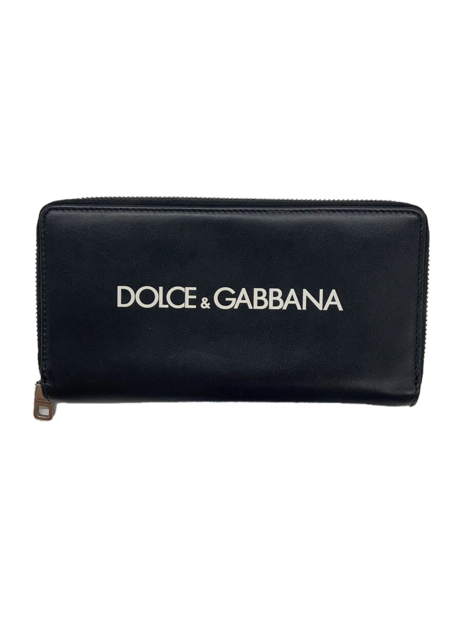 【中古】DOLCE&GABBANA◆長財布/レザー/BLK/プリント/メンズ【服飾雑貨他】