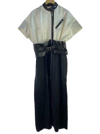 【中古】sacai◆シミ汚れ有/半袖ワンピース/3/ポリエステル/ホワイト【レディースウェア】 【中古】sacai◆シミ汚れ有/半袖ワンピース/3/ポリエステル/ホワイト【レディースウェア】