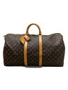 【中古】LOUIS VUITTON◆キーポル・バンドリエール55_モノグラム・キャンバス_BRW/PVC/BRW【バッグ】