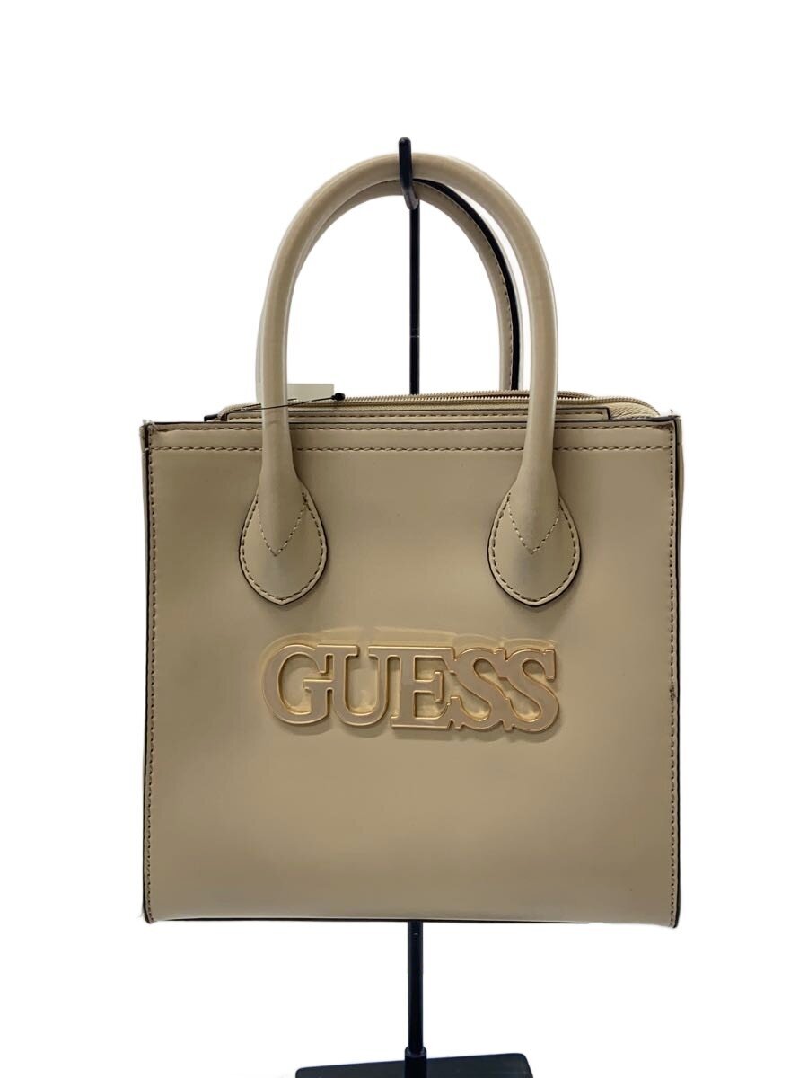 Guess - 【中古】GUESS◆ハンドバッグ/--/BEG/無地【バッグ】