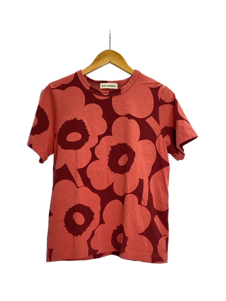 【中古】marimekko◆23SS/Erna Relaxed Unikko/Tシャツ/XS/コットン/PNK/花柄【レディースウェア】