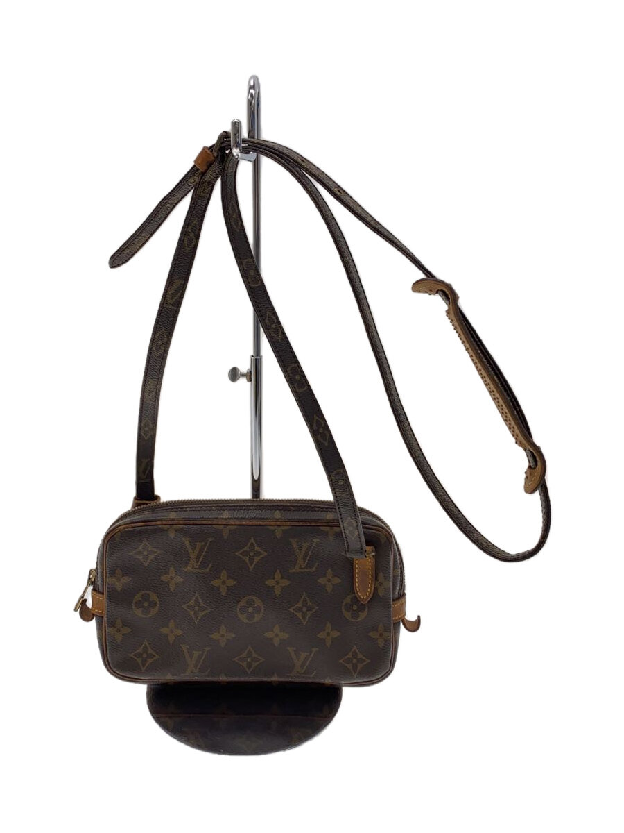 【中古】LOUIS VUITTON◆ポシェット・マルリー・バンドリエール_モノグラム・キャンバス_BRW/PVC/BRW【バッグ】